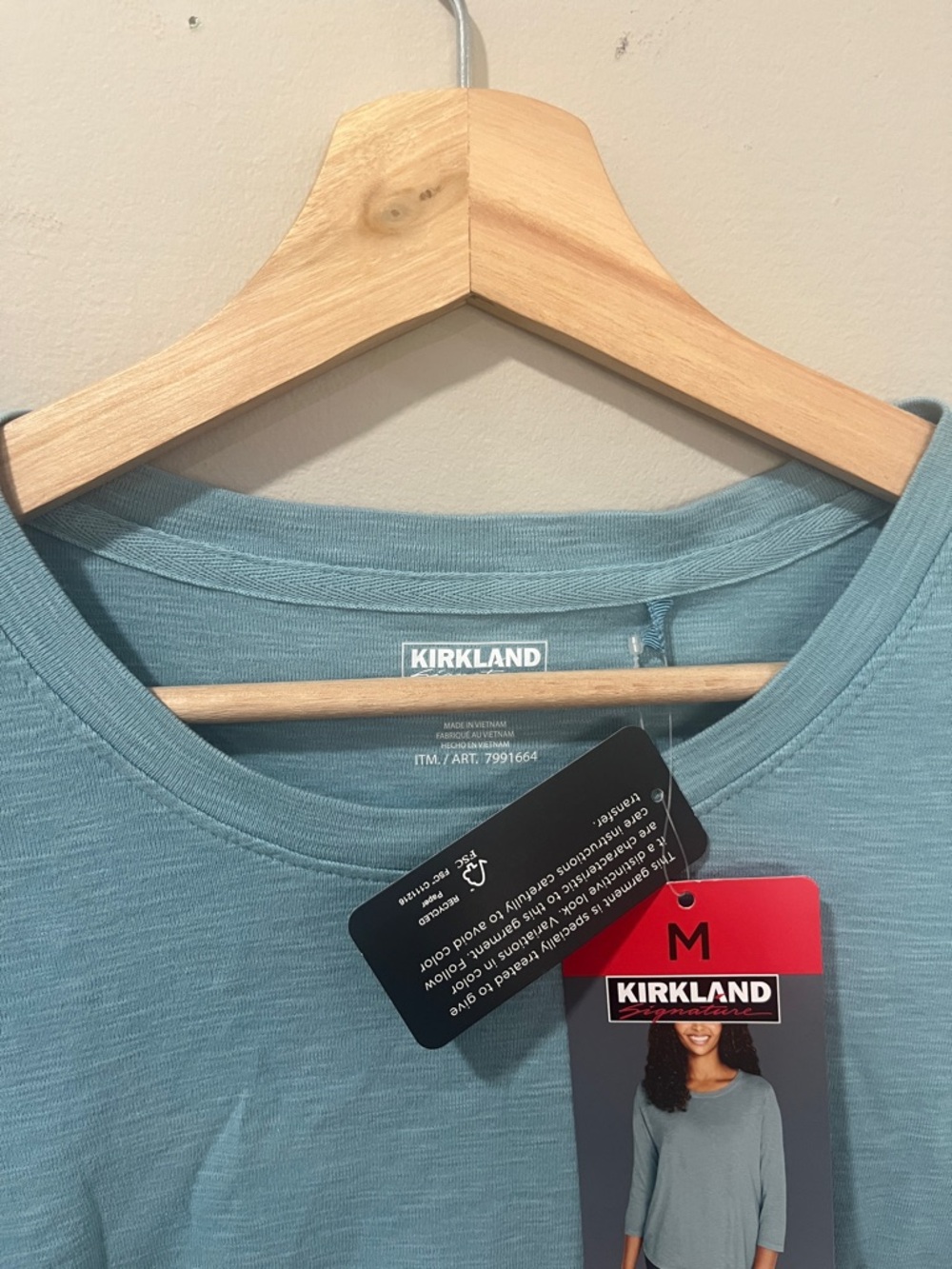 Kirkland Signature Aqua Crewneck Long Sleeve Top - Picture 6 of 9